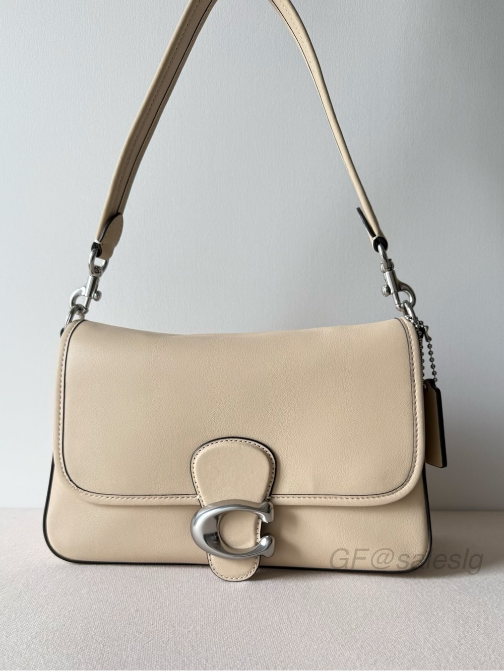 NWT Coach Soft Tabby Slouchy Leather Shoulder Bag Silver /Ivory C4823